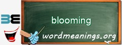 WordMeaning blackboard for blooming